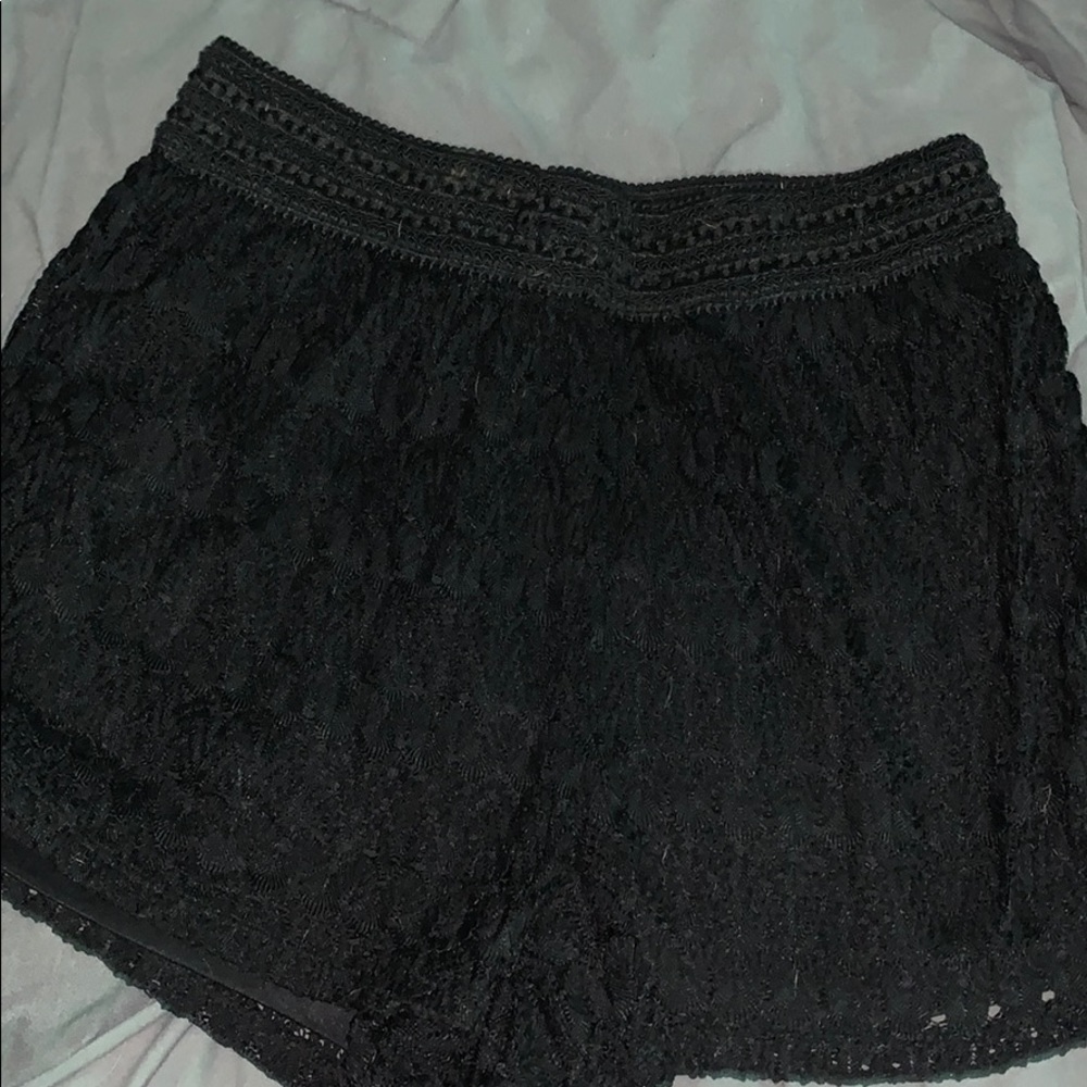 black shorts